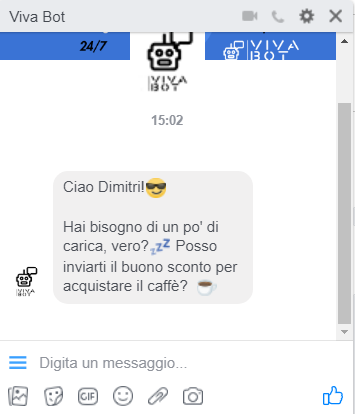 interazione chat bot facebook